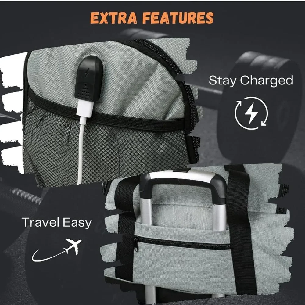 Syryx Gear Gym Bag Unisex Sports Duffle Bag Separate Wet Pocket, Shoe Spaces NWT